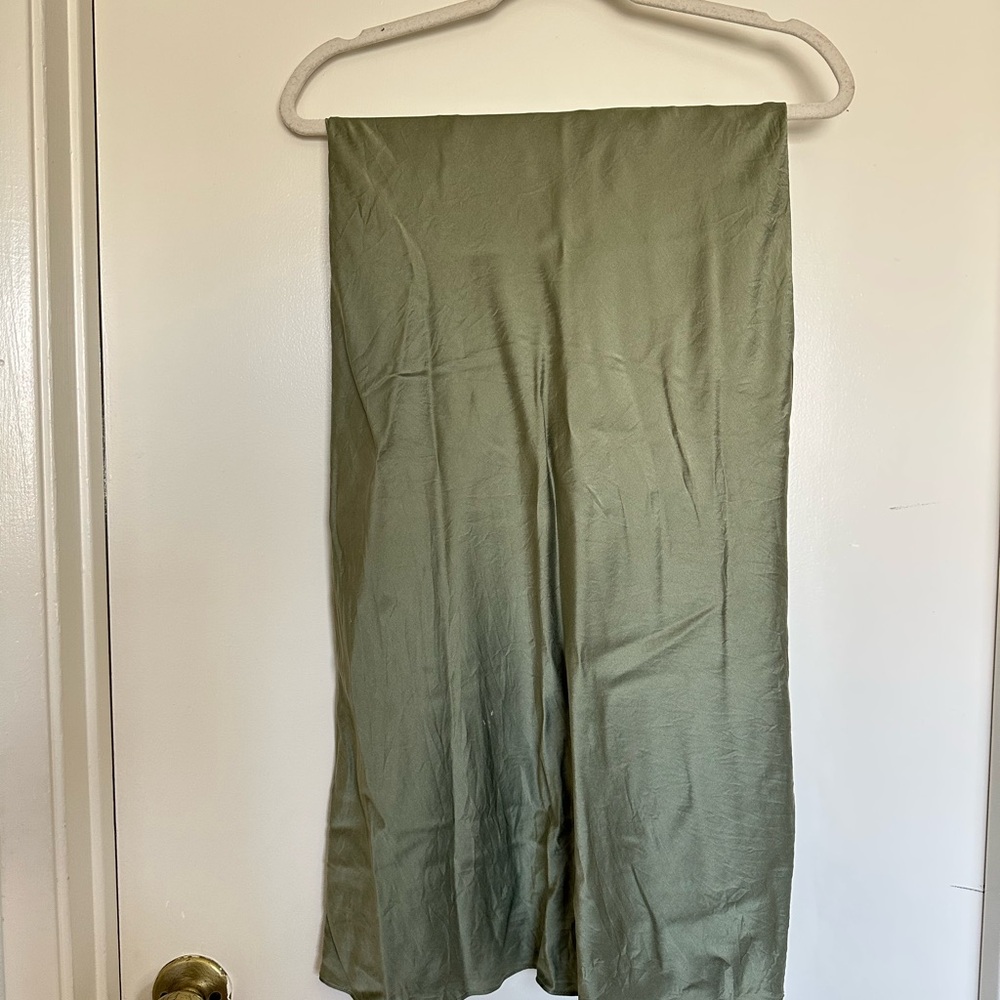 Quince Light Olive Green Slip Skirt